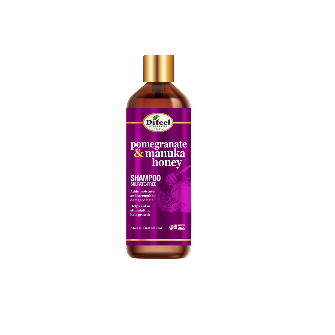 Difeel Pomegranate & Manuka Honey Sulfate-Free Shampoo 12 oz.